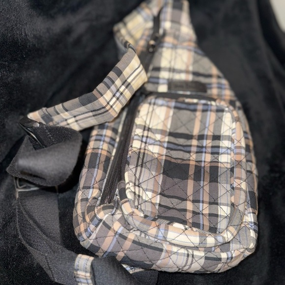 Vera Bradley Checkered Backpack - Black, Tan, Cream - Picture 2 of 16